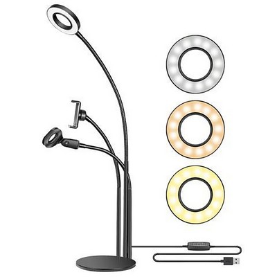 LED Ring Light w/Phone and Mic Holder