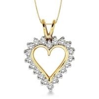 Jilco Inc. Yellow Gold Diamond Heart Necklace