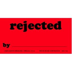 Rejected By Matte Paper Labels - 1.25" x2.5"