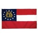 Georgia Indoor Parade Flag w/Pole Hem And Fringe (3'x5')