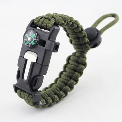 Adjustable Buckle Compass 6" 1 Multiple Function Survival Bracelet