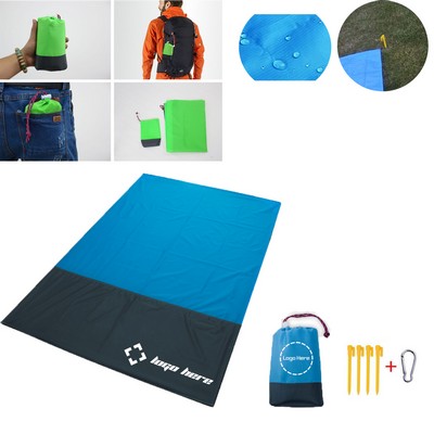 55" x 79" Pocket Waterproof Picnic Blanket w/ Pouch