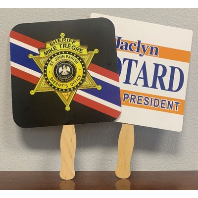 Full Color Hand Fan w/Stick