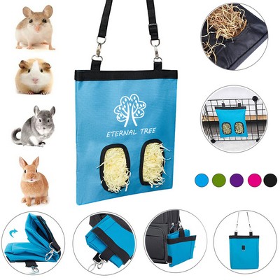 600D Oxford Rabbit Feeding Bag Two Holes W/ Shoulder Strap