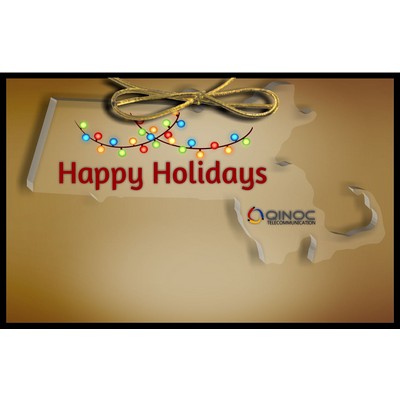 Massachusetts Ornament in Clear Acrylic