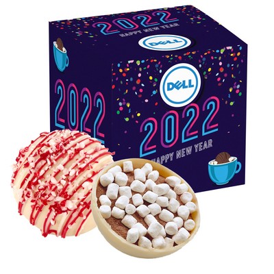 New Years Mega Hot Chocolate Bomb Gift Box - White Chocolate Peppermint