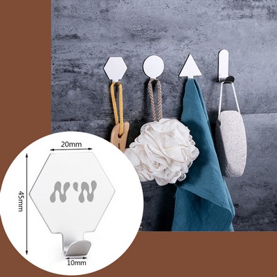 Hexagon Shape Silver Stainless Steel Sticky Clip