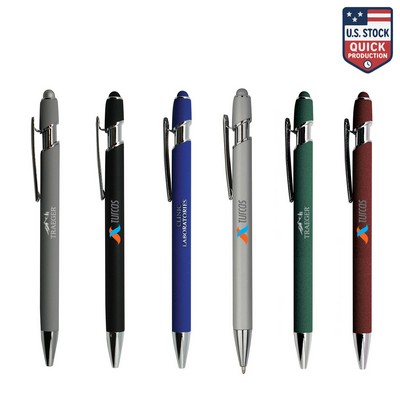 Metal Pen and Stylus with Soft Rubber