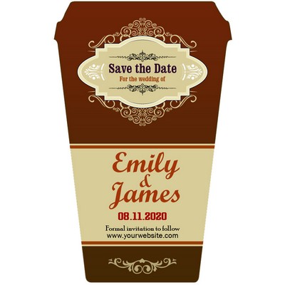 3.5x5.5" Coffee Cup Wedding Save the Date Magnets 20 mil