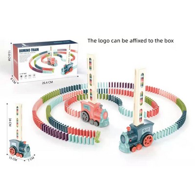 Domino Train Set - 60 Pcs. Fun and Colorful Train That Prepares Your Domino Rally Experience Quick