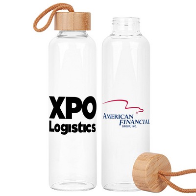 18 Oz. Vidro Glass & Bamboo Bottle