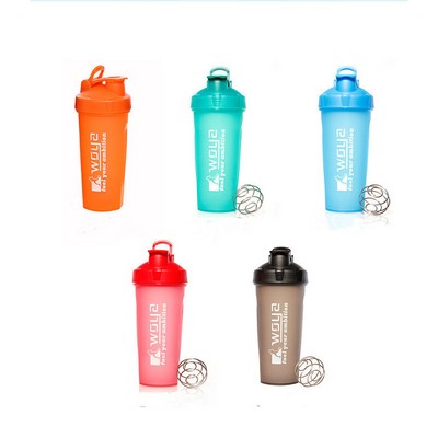 Plastic Shaker Bottle With Stainless Steel Ball And Finger Handle