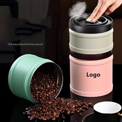 Stainless Steel Airtight Tea Coffee Sugar Cainsters Food Coffee Bean Vacuum Storage Container