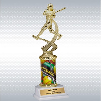 Assembled Female Softball Trophy w/ White Base