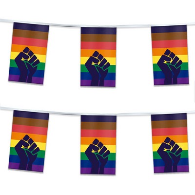 60' 1ply Plastic POC with fist flag Pride Streamer