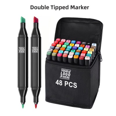 48 Colors 48 Pieces Double Tipped Art Marker Set