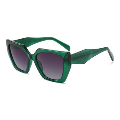 Sunglasses - Smoke Gradient Lenses - Green Frames