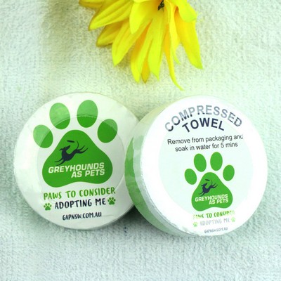 9.85 x 13.79" Round Shaped Compressed Towel