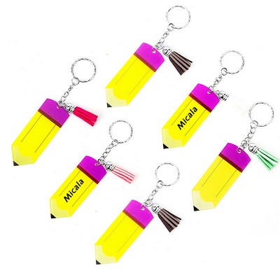 Pencil Shaped Acrylic Keychains