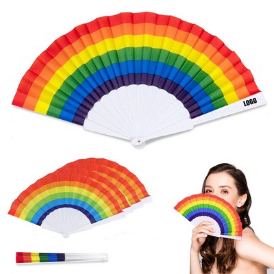 Rainbow Portable Folded Handheld Fans