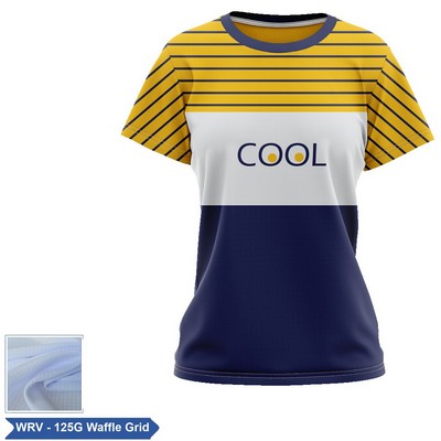 Women's Sublimation 125G Waffle Grid Short Sleeve T-Shirt