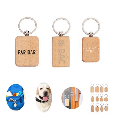 Rectangle Wood Key Tags