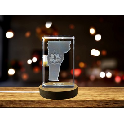 Vermont 3D Engraved Crystal Award w/LED Base – Recognition Decor