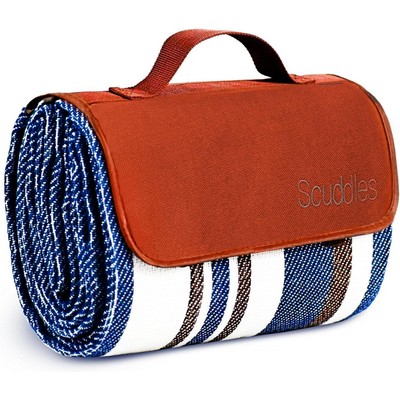 59X59" Picnic Blanket Dual Layers Outdoor Beach Blanket Water-Resistant Handy Mat Tote