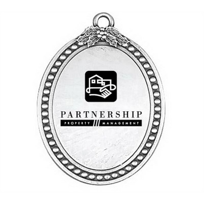 Pewter Finish Oval Ornament