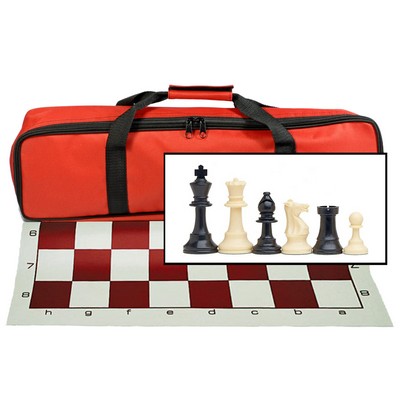 Travel Tournament Chess Set, 20" Board, Chess Bag, 3.75" King