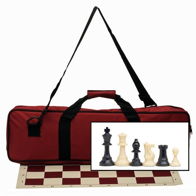 Weighted Tournament Chess Set, Board, Large Bag, Pieces 3.75"