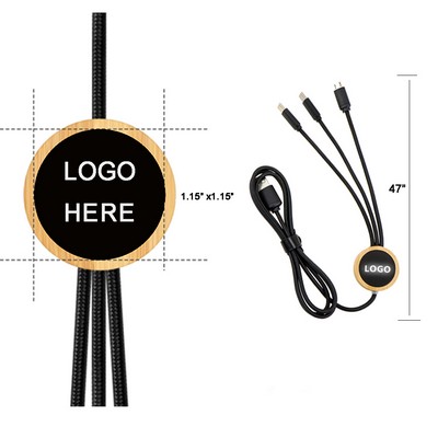 47" Bamboo LED Multi Charging Cable
