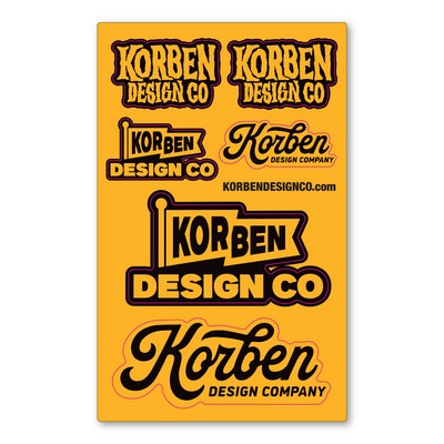 Custom Indoor/Outdoor Repositionable Decal Sticker Sheet - 70 - 80 Square Inch