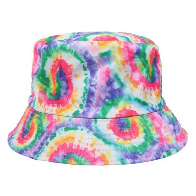 #64 3D Printed Bucket Hat Tie-Dyed Double-Sided Basin Hat For Men And Women