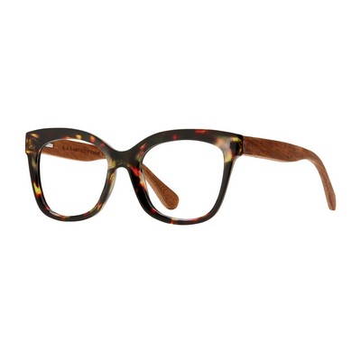 Nora Eco-Sustainable Walnut Tortoise/Wood Reading Glasses