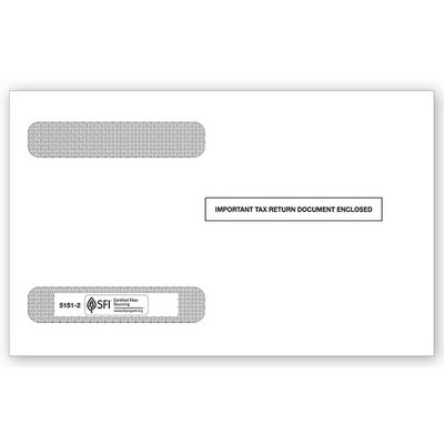 Double-Window Envelopes - for Laser W-2, 4-Up Horizontal, Self-Seal