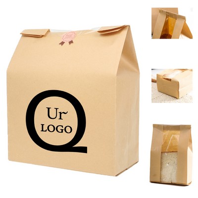 Clear Window Kraft Paper Food Storage Bags