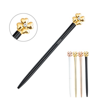 Four Leaf Clover Diamond Ballpoint Pen