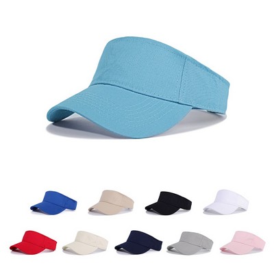 Stock Solid Color Cotton Visor - Sports Style