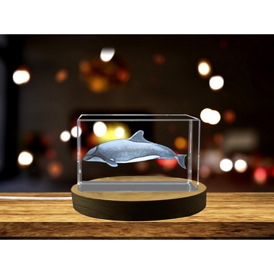 Crystal Chilean Dolphin Crystal Award Trophy - Exquisite Marine Art Sculpture