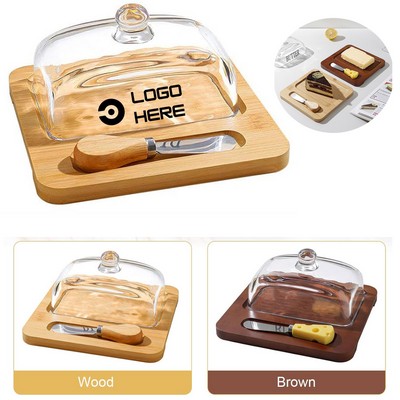 Clear Cheese Butter Dish With Handle