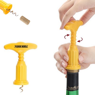 User Friendly Corkscrew Wine Bottle Opener T Shaped Design