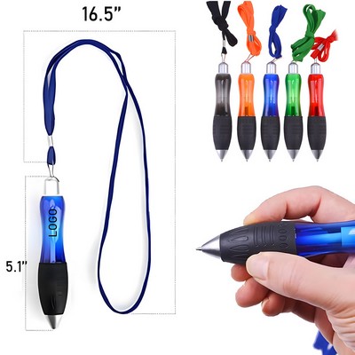 Heavy Weighted Short Big Fat Pen w/Hanging Rope & Wide Soft Grip