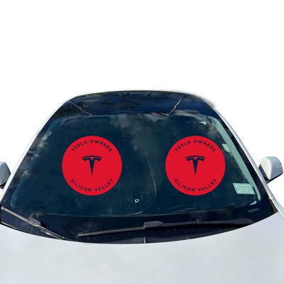 Prest-O-Shade Collapsible Fabric Sunshade registered brand dual panel pivot system Patented