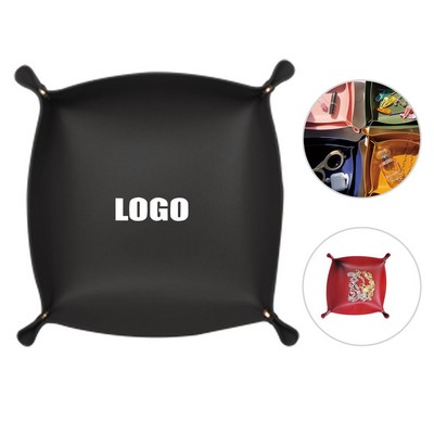 Elegant Foldable PU Leather Storage Box with Metal Clasps