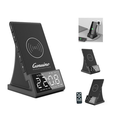 Wireless Charger with Bluetooth Speaker and Alarm Clock