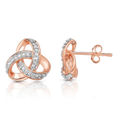 Jilco Inc Diamond Love Knot Earrings - .02twt