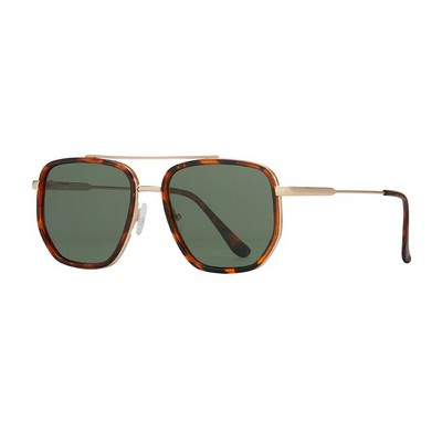 Flynn Walnut Tortoise & Matte Gold Polarized Sunglasses