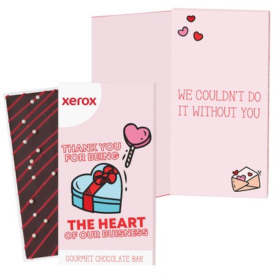 3.5Oz Belgian Chocolate Valentine's Day Greeting Card -Thank You for Being the Heart of Our Business