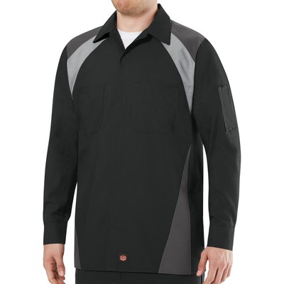 Red Kap® Men's Long Sleeve Tri-Color Shop Shirt